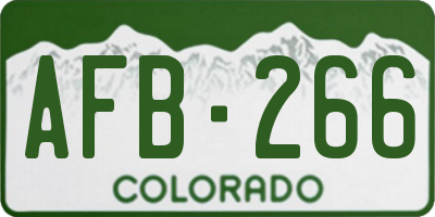 CO license plate AFB266