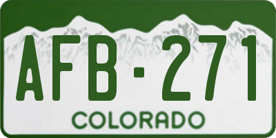 CO license plate AFB271