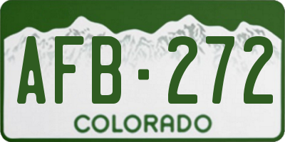 CO license plate AFB272