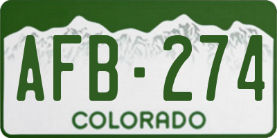 CO license plate AFB274