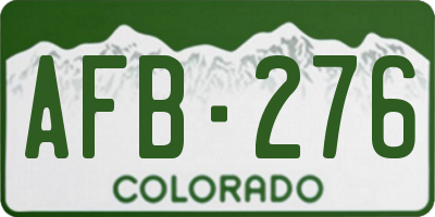 CO license plate AFB276