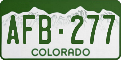 CO license plate AFB277