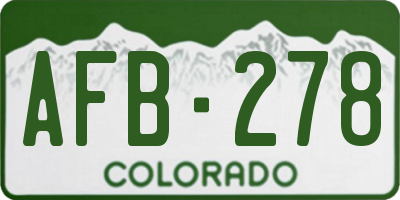 CO license plate AFB278