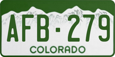 CO license plate AFB279