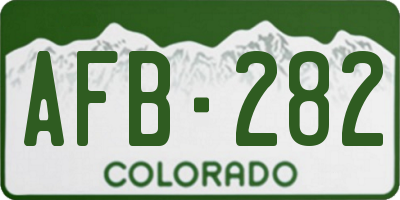 CO license plate AFB282