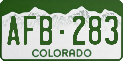 CO license plate AFB283