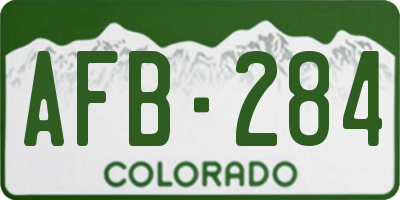 CO license plate AFB284