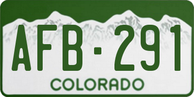 CO license plate AFB291