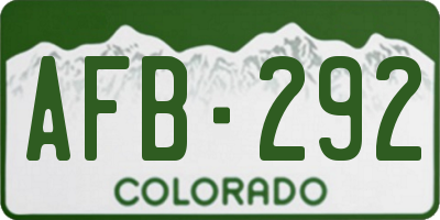 CO license plate AFB292