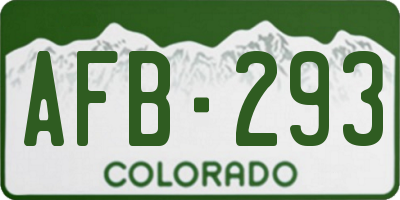 CO license plate AFB293