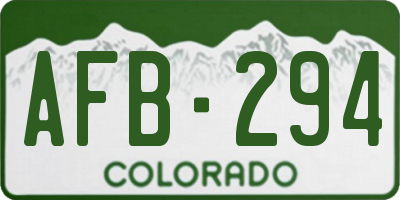 CO license plate AFB294