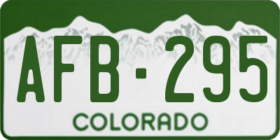CO license plate AFB295
