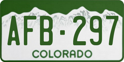 CO license plate AFB297