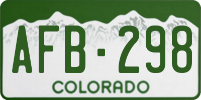 CO license plate AFB298