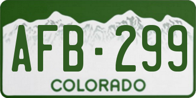 CO license plate AFB299