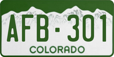 CO license plate AFB301