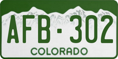 CO license plate AFB302