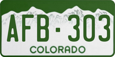 CO license plate AFB303