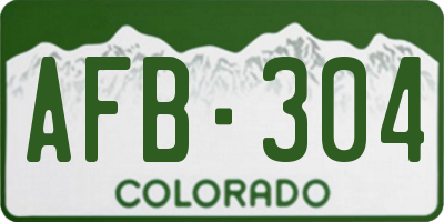 CO license plate AFB304