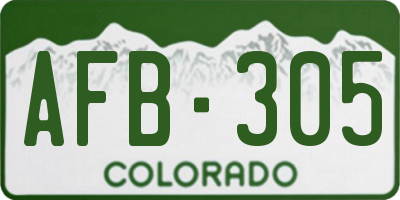 CO license plate AFB305