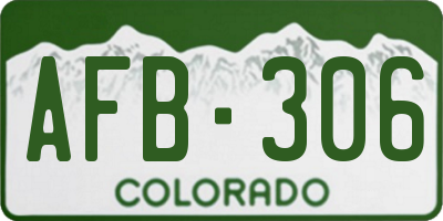 CO license plate AFB306