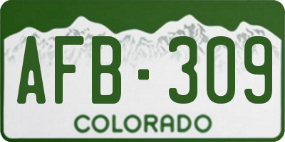 CO license plate AFB309