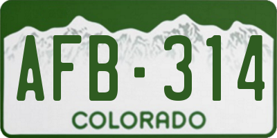 CO license plate AFB314