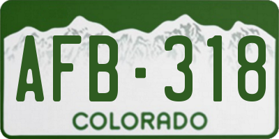 CO license plate AFB318