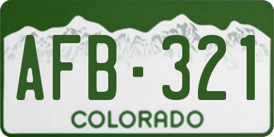 CO license plate AFB321