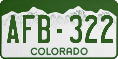 CO license plate AFB322