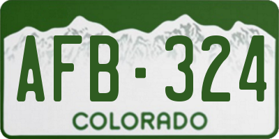 CO license plate AFB324