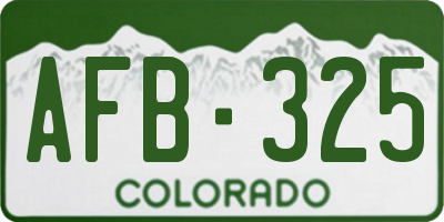 CO license plate AFB325