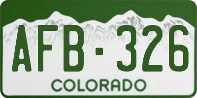 CO license plate AFB326