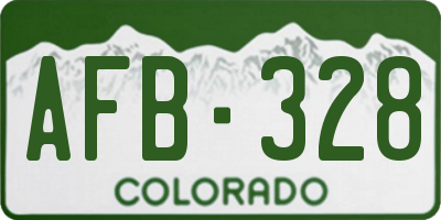 CO license plate AFB328