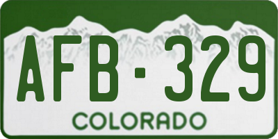CO license plate AFB329