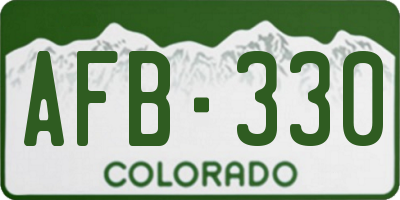 CO license plate AFB330