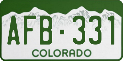 CO license plate AFB331