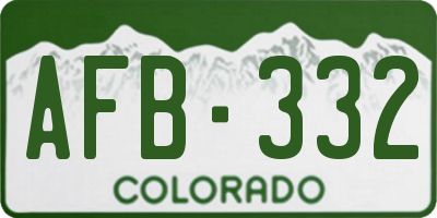CO license plate AFB332