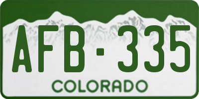 CO license plate AFB335