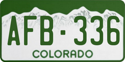 CO license plate AFB336