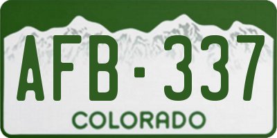CO license plate AFB337