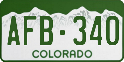 CO license plate AFB340