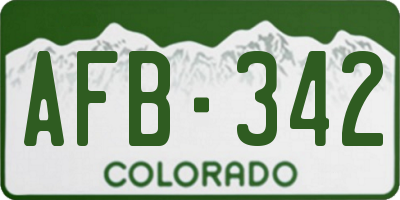 CO license plate AFB342