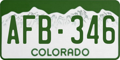 CO license plate AFB346