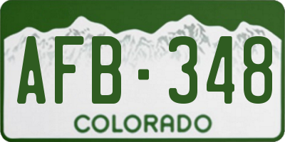 CO license plate AFB348