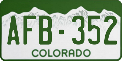 CO license plate AFB352