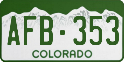 CO license plate AFB353