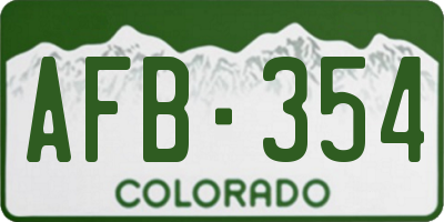 CO license plate AFB354
