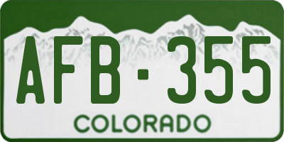 CO license plate AFB355