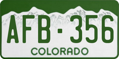 CO license plate AFB356